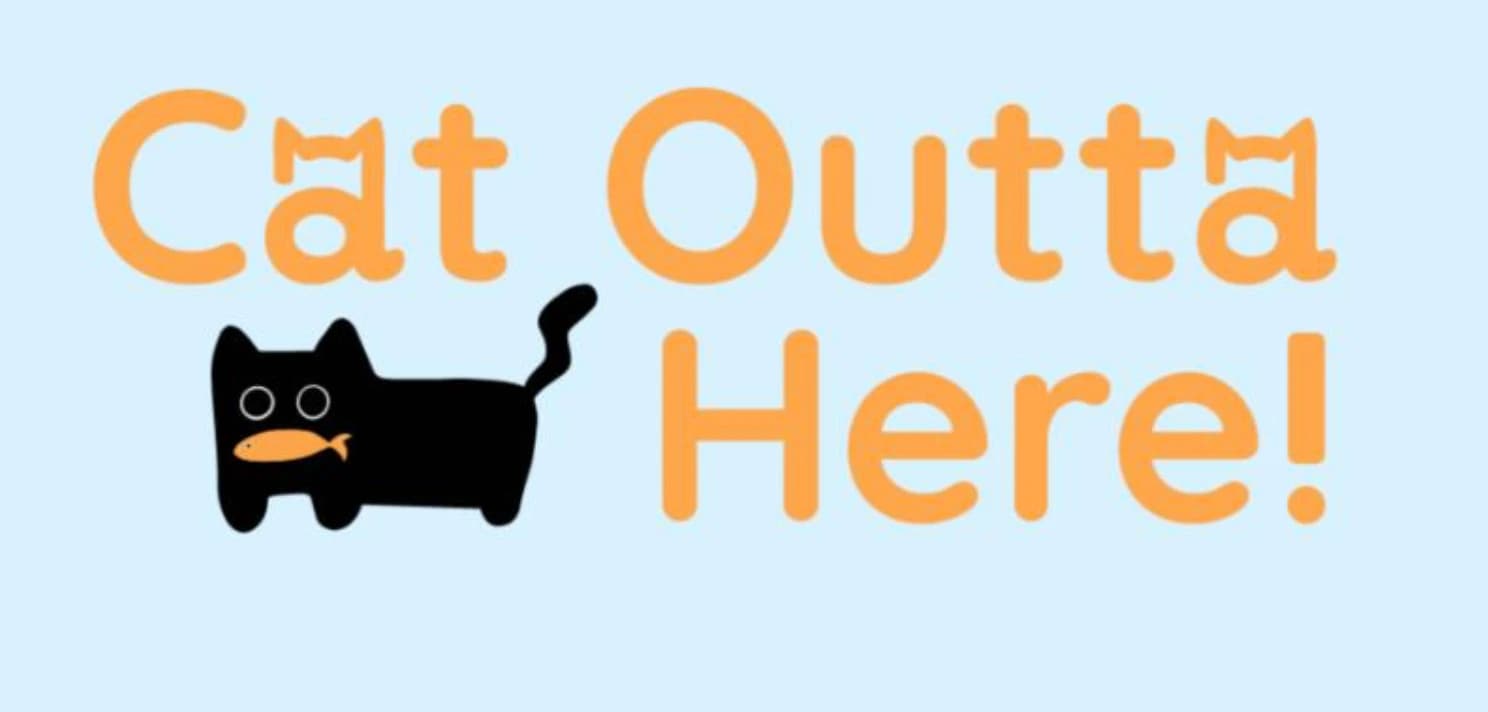 Cat Outta Here game art and gameplay with cute hand-drawn style