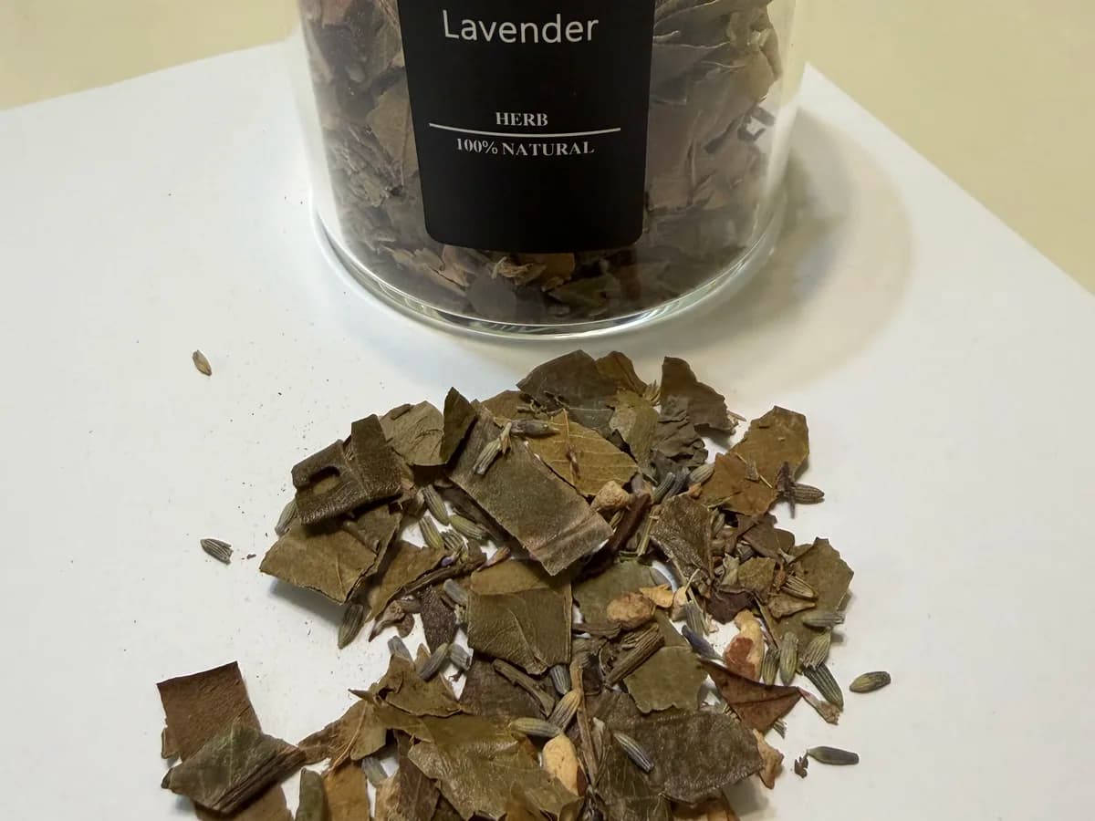 Cup of lavender tisane
